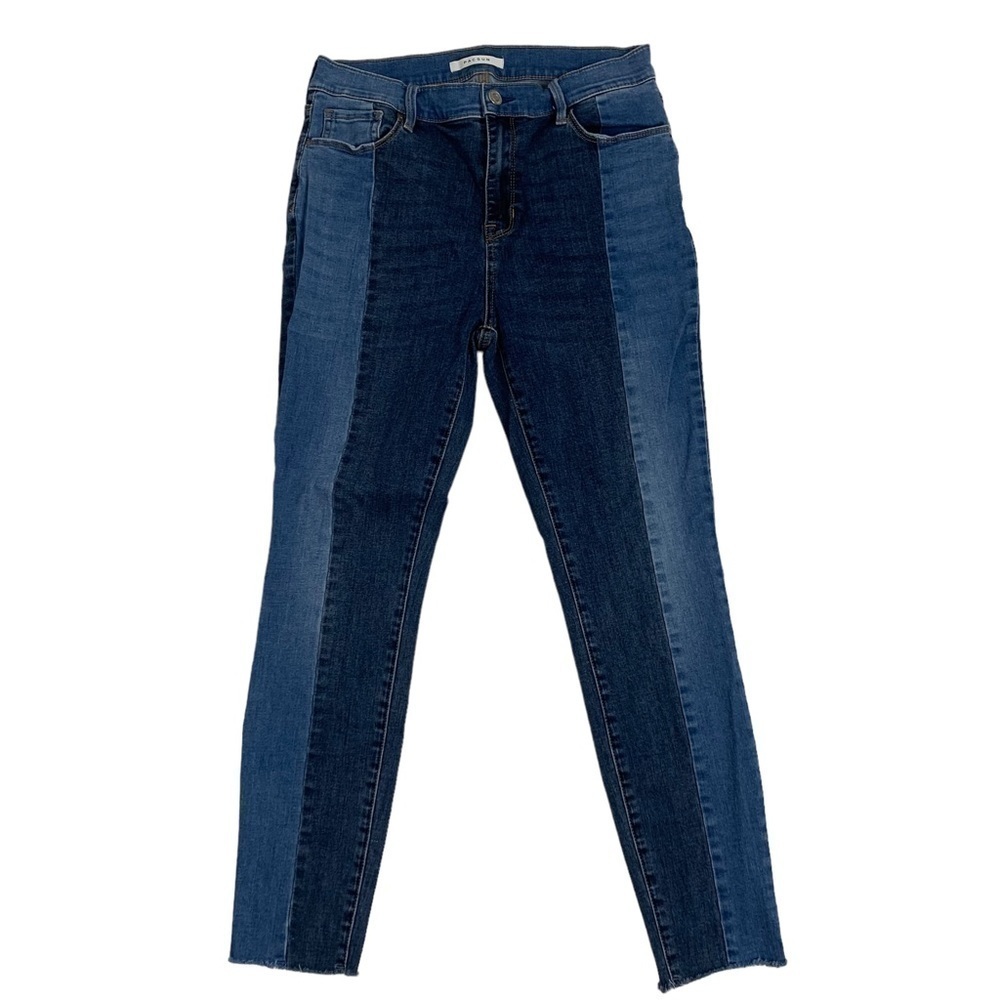 PacSun Two Toned High Rise Raw Hem Skinny Jeggings - Picture 4 of 16